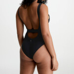 Dámske jednodielne plavky Monogram Rib KW0KW02151-BEH - Calvin Klein L