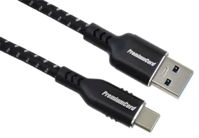 PremiumCord kábel USB-C - USB 3.0 A / Kábel / USB 3.2 Gen 1 / 5 Gbit / s / 3A / 1 m / bavlnený oplet (ku31cx1)