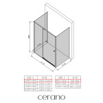 CERANO - Trostenný sprchovací kút Santini UL/P - 6 mm - chróm, transparentné sklo - 100x80x195 - pivotový CER-8050BD7881