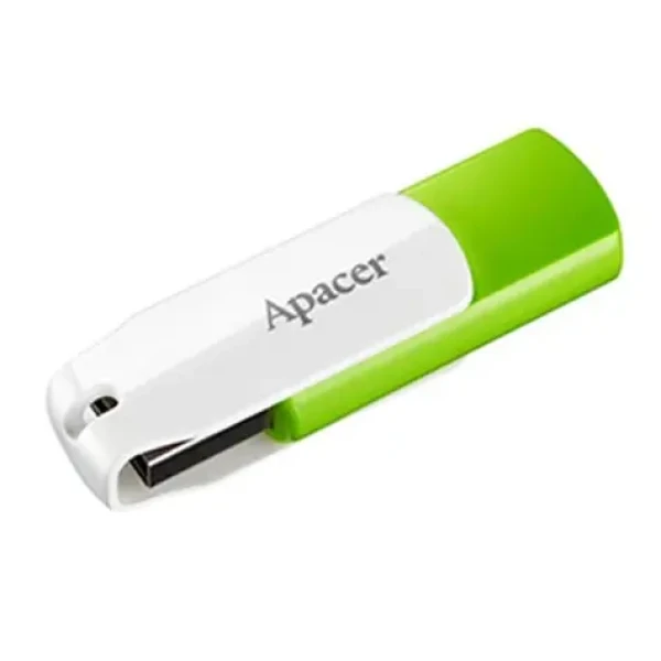 Apacer AH335 64GB bielo-zelená / Flash Disk / USB 2.0 / s otočným krytom (AP64GAH335G-1)
