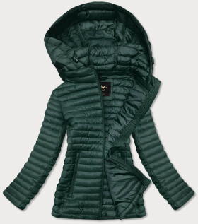 Zelená prošívaná bunda s kapucí model 16982506 - Libland Barva: odcienie zieleni, Velikost: 46