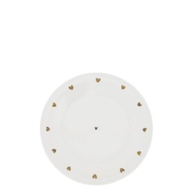 Bastion Collections Keramický podšálok Brown Hearts Ø 15 cm