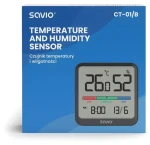 Snímač teploty a vlhkosti CT-01/B čierna / Senzor / vnútorný / LCD displej / hodiny (SAVCT-01/B)