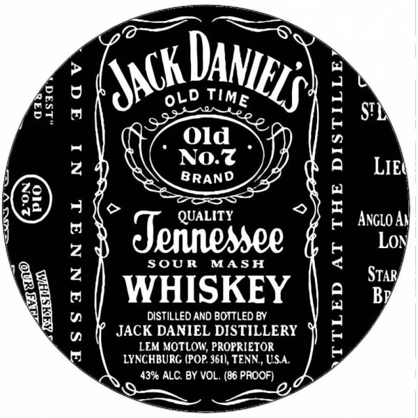 Jedlý papier Jack Daniels etiketa 19,5 cm - Pictu Hap - Pictu Hap