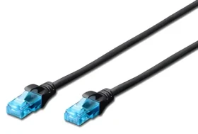 Digitus Ecoline Patch Cable čierny 5m / Sieťový kábel / UTP / CAT 5e / AWG 26/7 (DK-1512-050/BL)