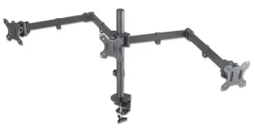 Manhattan Držiak pre tri monitory čierna / Držiak pre monitory / 13-27" / nosnosť 21 kg / VESA 100x100 (461658)