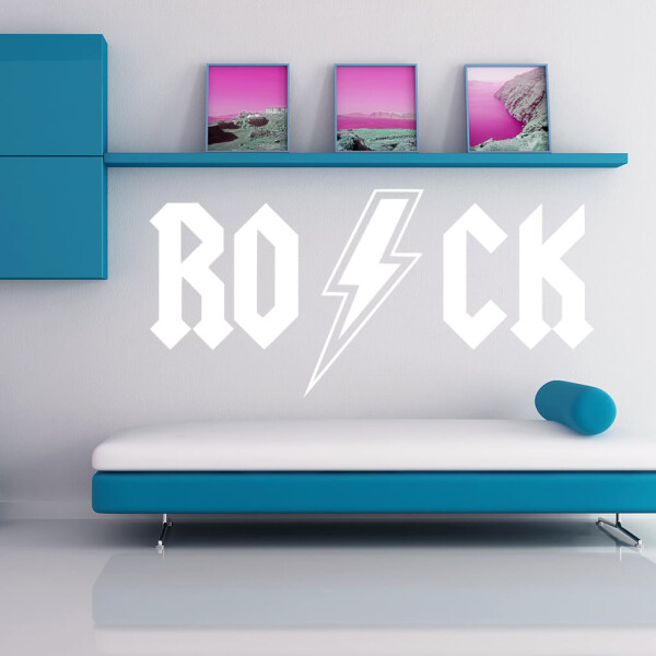 Veselá Stena Samolepka Rock Farba: bílá, Veľkosť: 80 x 40 cm