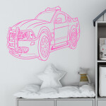 Veselá Stena Samolepka Policajné autíčko detské Farba: bílá, Veľkosť: 100 x 77 cm