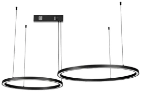 Immax NEO FINO NEW SMART čierna / Závesné svietidlo / 2 kruhy 60 +80cm / 93W / Zigbee 3.0 TUYA (07216L)