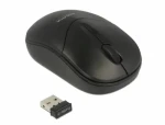 DeLock optická mini myš čierna / Optický senzor / bezdrôtová / 1000 DPI / 3 tlačidlá / 1xAA (12494-DE)