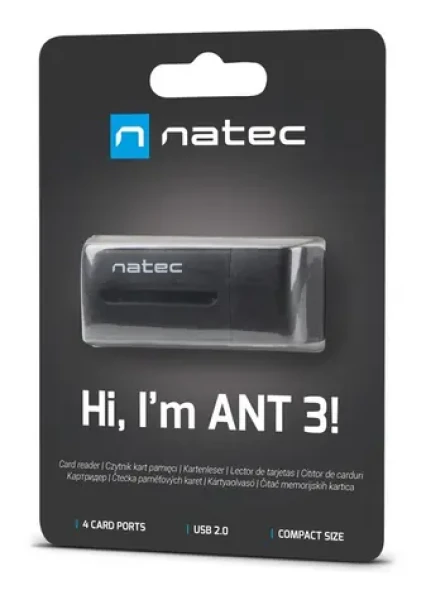Natec MINI ANT All in One / Čítačka pamäťových kariet / USB 2.0 / SD/MMC/MS/microSD/M2 (NCZ-0560)