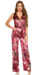 Sexy KouCla jumpsuit velvet look with floral print