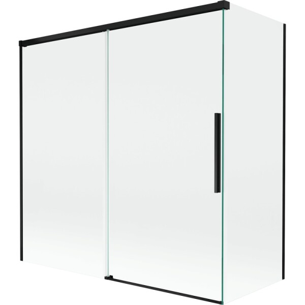 MEXEN/S - Rox vaňová zástena 2-krídlová posuvná 160 + 80 x 150, transparent, čierna 8C9-160-080-70-00