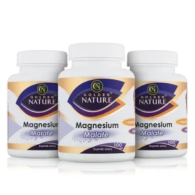 Golden Nature Magnesium Malate (Horčík) + Vitamín B6 300 cps. (3x100 cps) (GN210010)