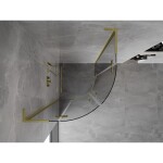 MEXEN/S - Mist L sprchový kút štvrťkruh, krídlové 100 x 100, transparent, zlato kartáčovaná 8A33L-100-100-55-00