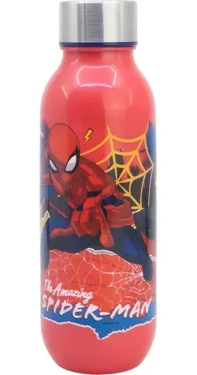 STOR Fľaša na pitie Spiderman 640 ml / Fľaša na pitie / Kovový skrutkovací uzáver / Bez BPA (83572)