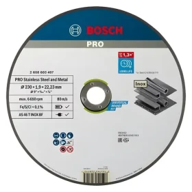 BOSCH AS 46 T Inox BF / Rezný kotúč na nerez / 230 x 22,23 mm / 1,9 mm (2608603407)