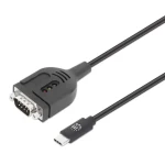 Manhattan adaptér USB-C na RS232 DB9 PL2303GT čierny / Adaptér / USB-C - DB9 (RS232) / 1 m (154499)