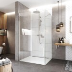 Mereo Pivotový sprchový kút, Novea, obdĺžnik, 100x80 cm, chróm ALU, sklo Číre, dvere L/P a pevný diel CK11933Z