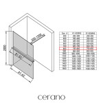CERANO - Sprchová zástena Walk-in Onyx Cube Ľ/P - 8 mm + polička/držiak na uteráky - hranatá vzpera - čierna matná, bronzové sklo - 80x200 CER-689362