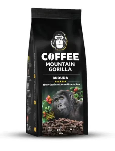 Mountain Gorilla Cofee Bududa 250g / Zrnková káva / 100% Arabica / Vákuové balenie (8594188350030)