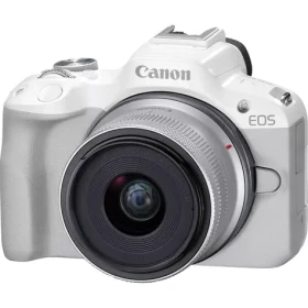 Canon EOS R50 biela + RF-S 18-45mm F4.5-6.3 IS STM / Digitálny fotoaparát / 24,2 Mpx / 4K / Wi-Fi / Bluetooth (5812C013)