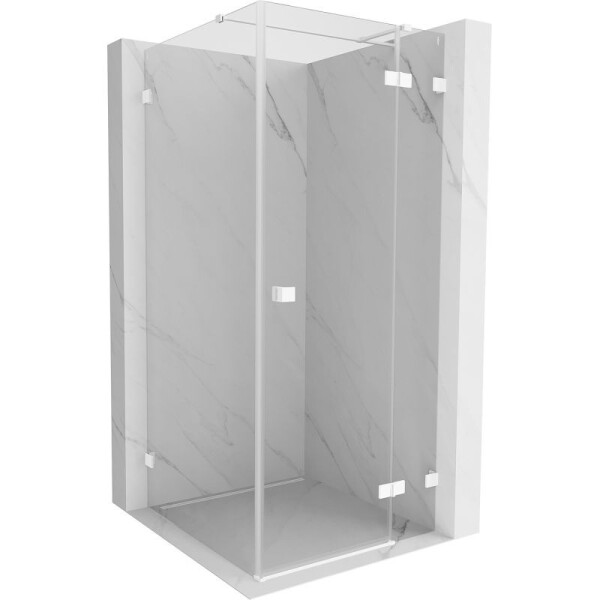MEXEN/S - Lunar T sprchovací kút dvere krídlové pravá 80 x 80, transparent, biela 834T-080-080-20-00-P