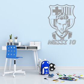 Veselá Stena Samolepka Lionel Messi 10 Farba: šedá, Veľkosť: 40 x 28 cm