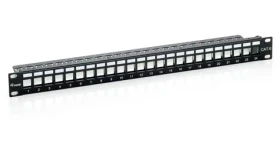 Equip 19" FTP čierna (769124) / Patch panel / 24x Keystone / 1U / LSA-110 (769124)