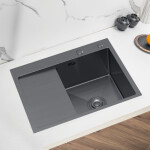 VELAZO VELAZO - Oceľový drez 58 x 48, grafit, s odkvapkávačom VELAZ5848RB