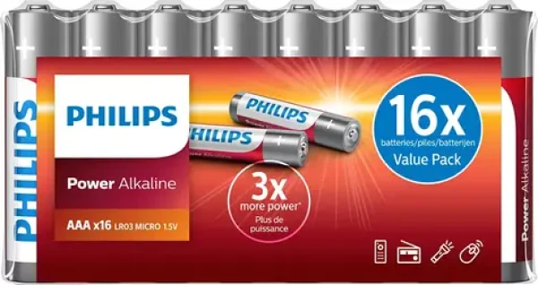 Philips batéria Power alkaline LR03P16F/10 AAA - 16 ks (6959033841590)