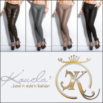 Sexi kožené tregíny KouCla 50361 - Koucla S černá