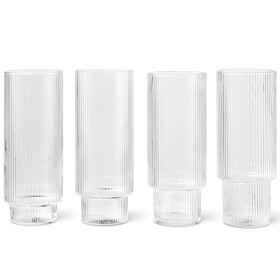 Ferm LIVING Pohár Ripple Long 300 ml – set 4 ks