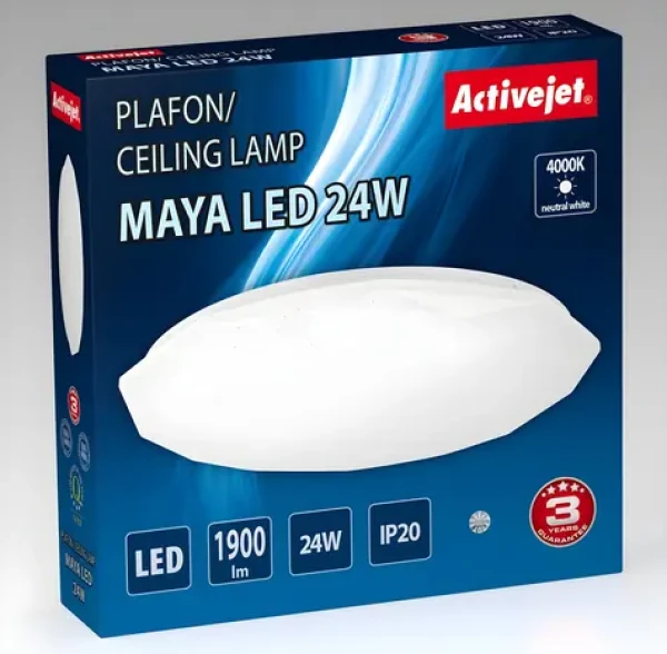 Activejet AJE-MAYA biela / Stropné svietidlo / 24W / 32x LED / IP20 / 1900 lm / 4000K (AJE-MAYA 24W)