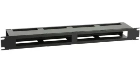 Lanview 1U organizér káblov R-Type s krytom čierna / Organizér káblov / 19" rack / bez skrutkovania (RAO420BL)