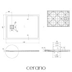 CERANO - Sprchová vanička obdĺžniková Pablo - SMC/minerálny kompozit - štruktúrovaná čierna matná - 110x80x3 CER-481129