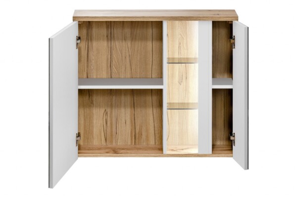 COMAD - Zrkadlová skrinka 80cm 2 dvierka BAHAMA WHITE 5907611648384