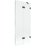 MEXEN/S - Lunar vaňová zástena 2-krídlová pravá 80 x 150, transparent, grafit kartáčovaná 897-080-100-66-00-P