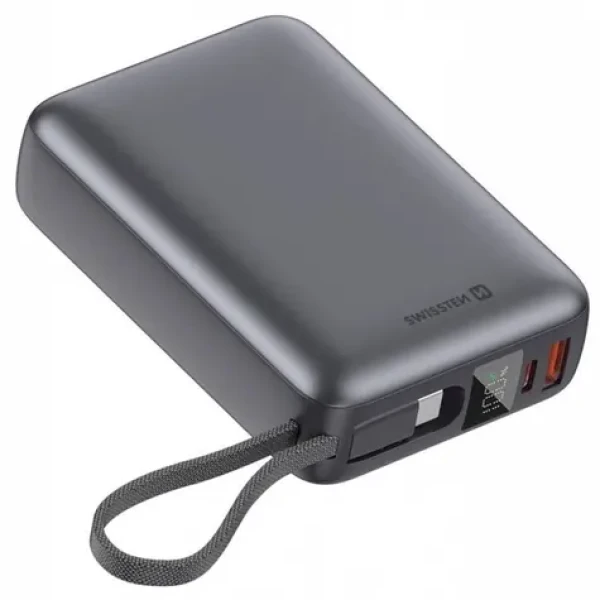 Swissten 22013976 20000mAh strieborná / Power Bank / 45W / USB-A USB-C (22013976)