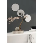 MSV sada 3 lepiacich okrúhlych zrkadiel / sklo / priemer 15 cm (3700703957157)