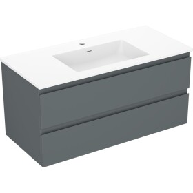 MEXEN/S - Orio kúpeľňová skrinka 100 cm s umývadlom Otis, 2 zásuvky, grafit mat/biela mat 91A10-10047-2-BFF66-W18M01