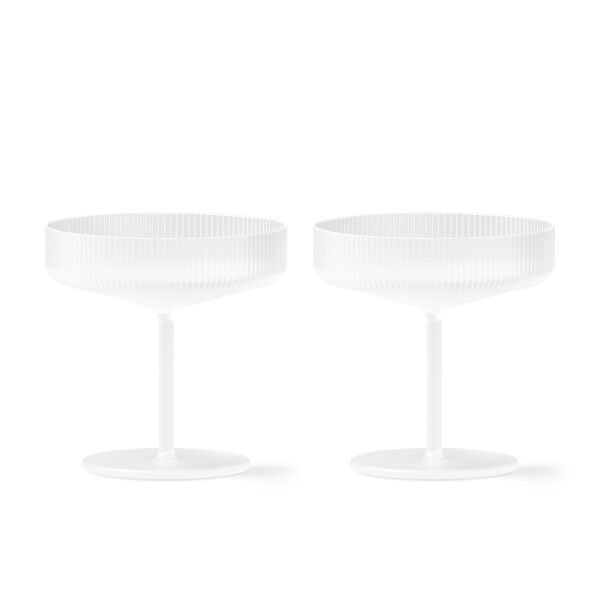 Ferm LIVING Poháre na šampanské Ripple Frosted 150 ml – set 2 ks