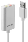 Lindy Audioadapter USB-A na 3,5mm strieborno-biela / Adaptér / Slúchadlá a mikrofón / Plug Play (42926)