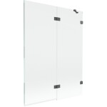 MEXEN/S - Lunar vaňová zástena 2-krídlová pravá 130 x 150, transparent, grafit kartáčovaná 897-130-100-66-00-P