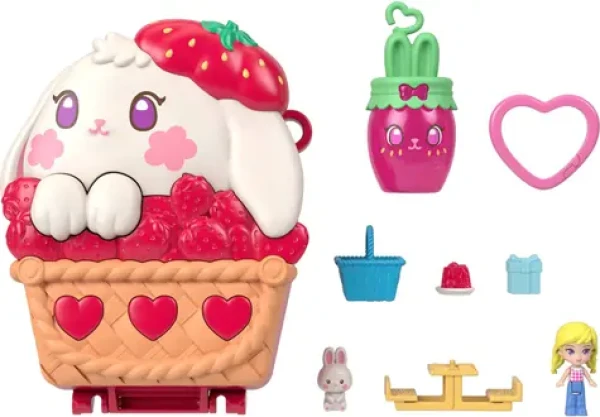 Mattel Polly Pocket Jahodový košík s králikom