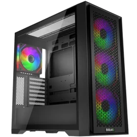Evolveo Rhino čierna / PC skriňa / Big Tower / ATX/E-ATX/mATX/ITX / ARGB / bez zdroja / priehľadná bočnica (RHINO-BK-4)