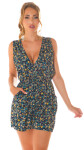 Sexy V-Neck Summer Overall with Flower Print