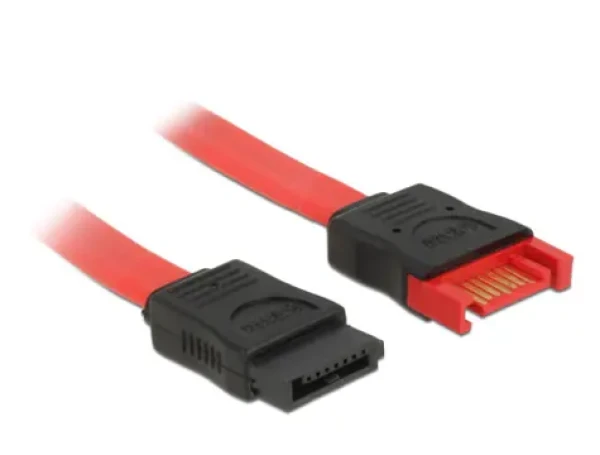 DeLock Predlžovací kábel SATA 6 Gb/s samec SATA samica / 20 cm / červený (83952)