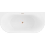 MEXEN/S - Oval vaňa voľne stojaca nástenná 160 x 80, biela, sifón a prepad meď kartáčovaná 52671608000-65