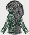 Obojstranná zelená dámska bunda s kapucňou (B9793-10) odcienie zieleni XXL (44)